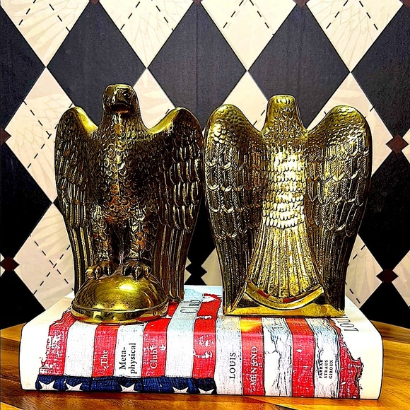 Vintage USA Solid Brass Bookends Soaring Eagle – Pair – 6+ lbs - Picture 8 of 16